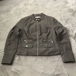 Grey New York & Company medium leather jacket